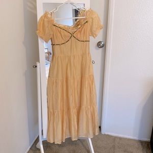 Cottagecore Orange Dress